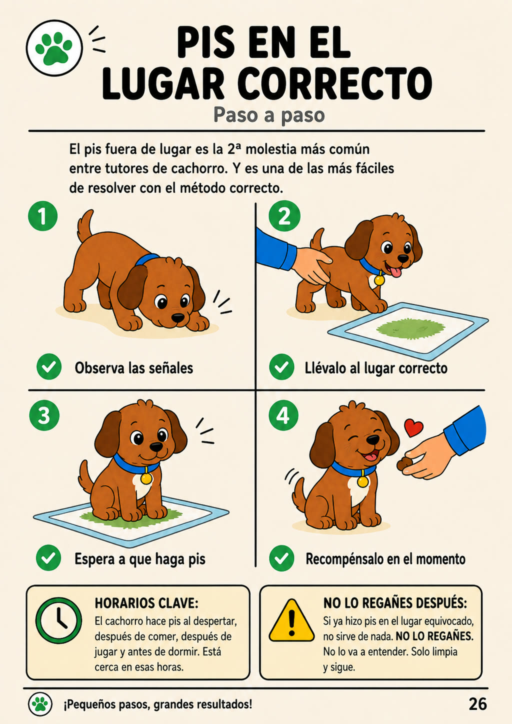 Pis en el lugar correcto — página interna del PDF